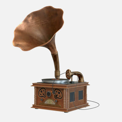 Old Vinyl Plate Player Gramophone