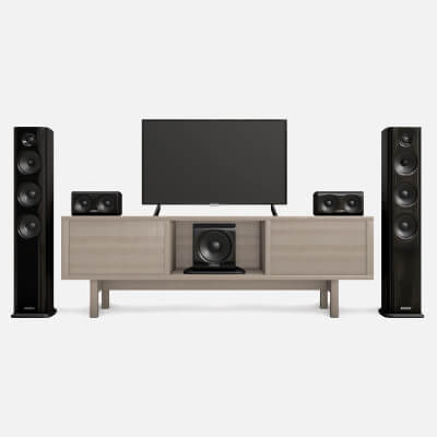 TV and Acoustic System 3D Sound and Cabinet for Interior