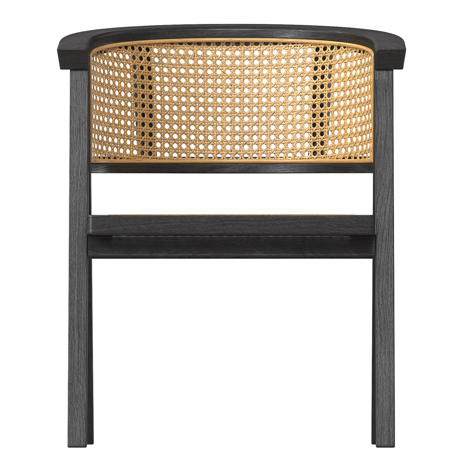Black A-Shaped Design Wooden Rattan Chair 3D Model by artpolka