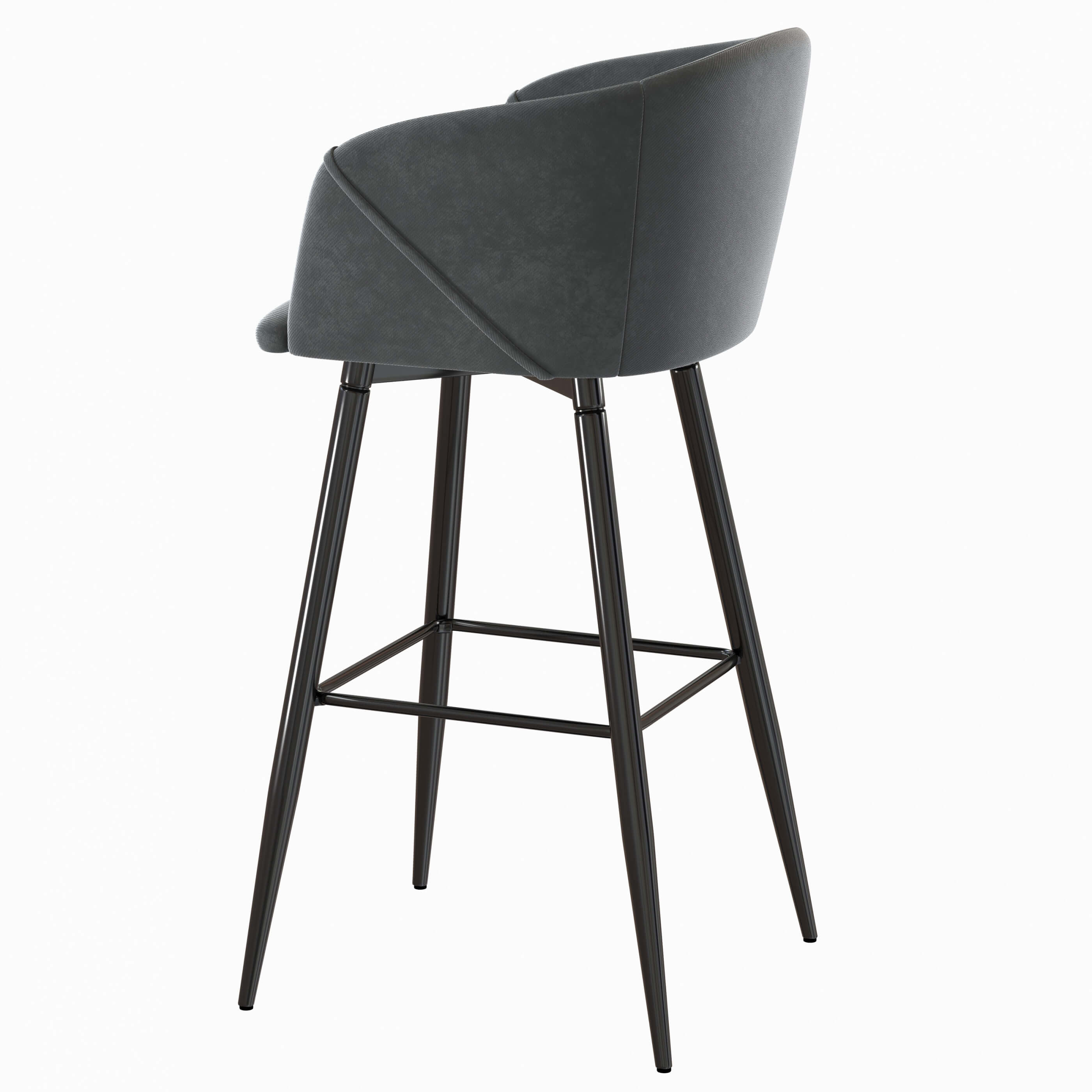 Braxton Upholstered Velvet Counter Bar Stool 3D Model by artpolka