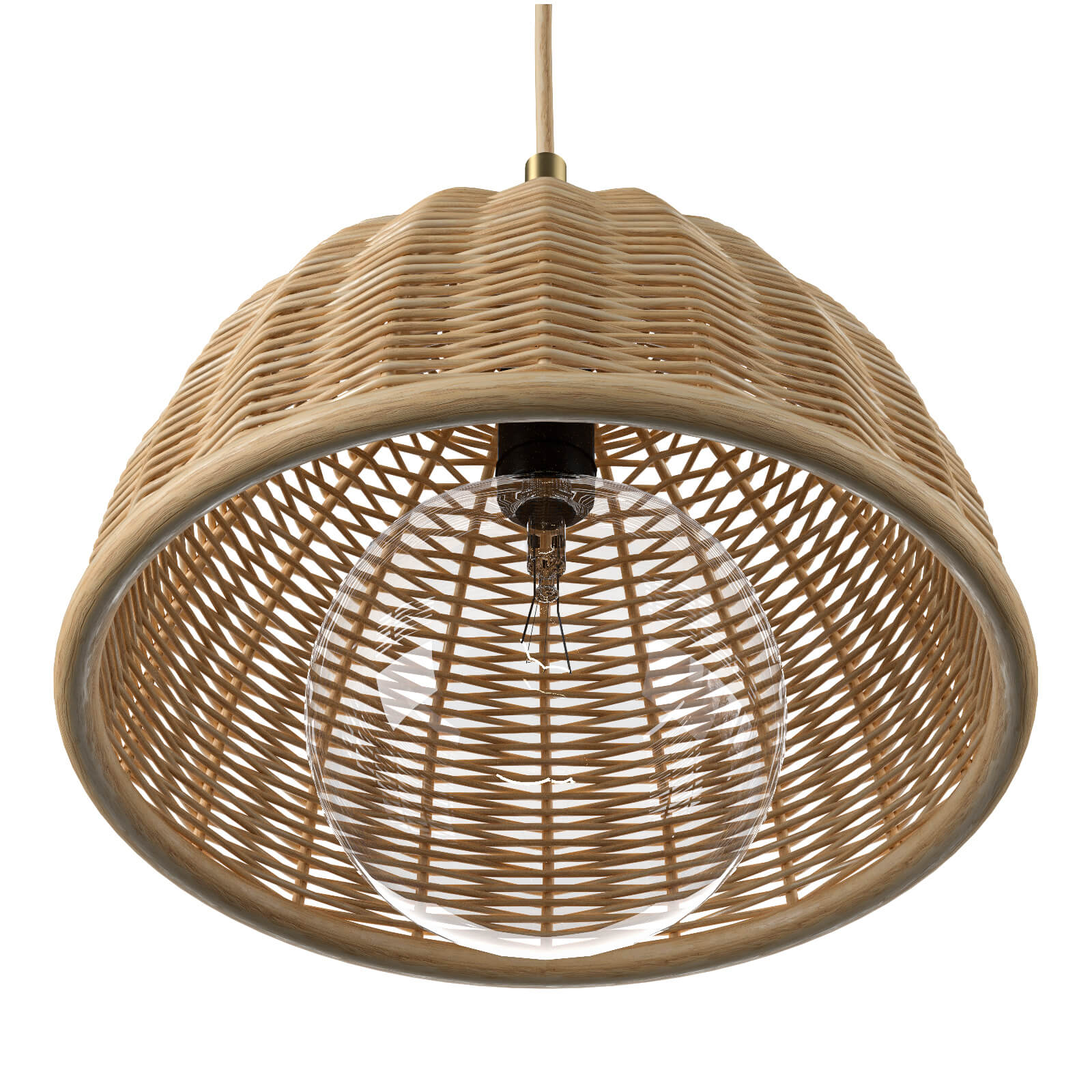 Luna Wicker Rattan Ceiling Lamp - 3D Model by artpolka