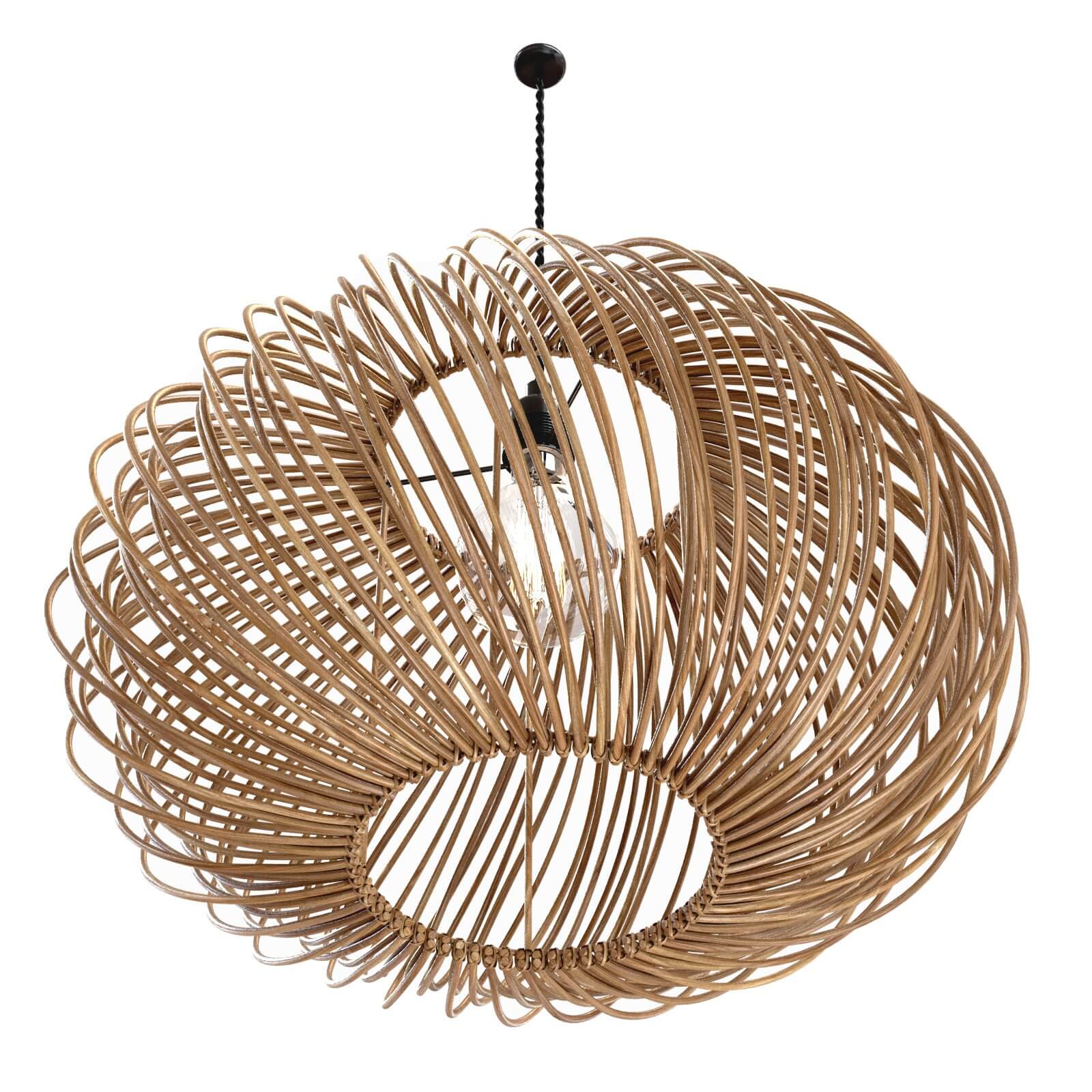 Oliver Bonas Espiral Natural Rattan Pendant Lamp Shade 3D Model by artpolka