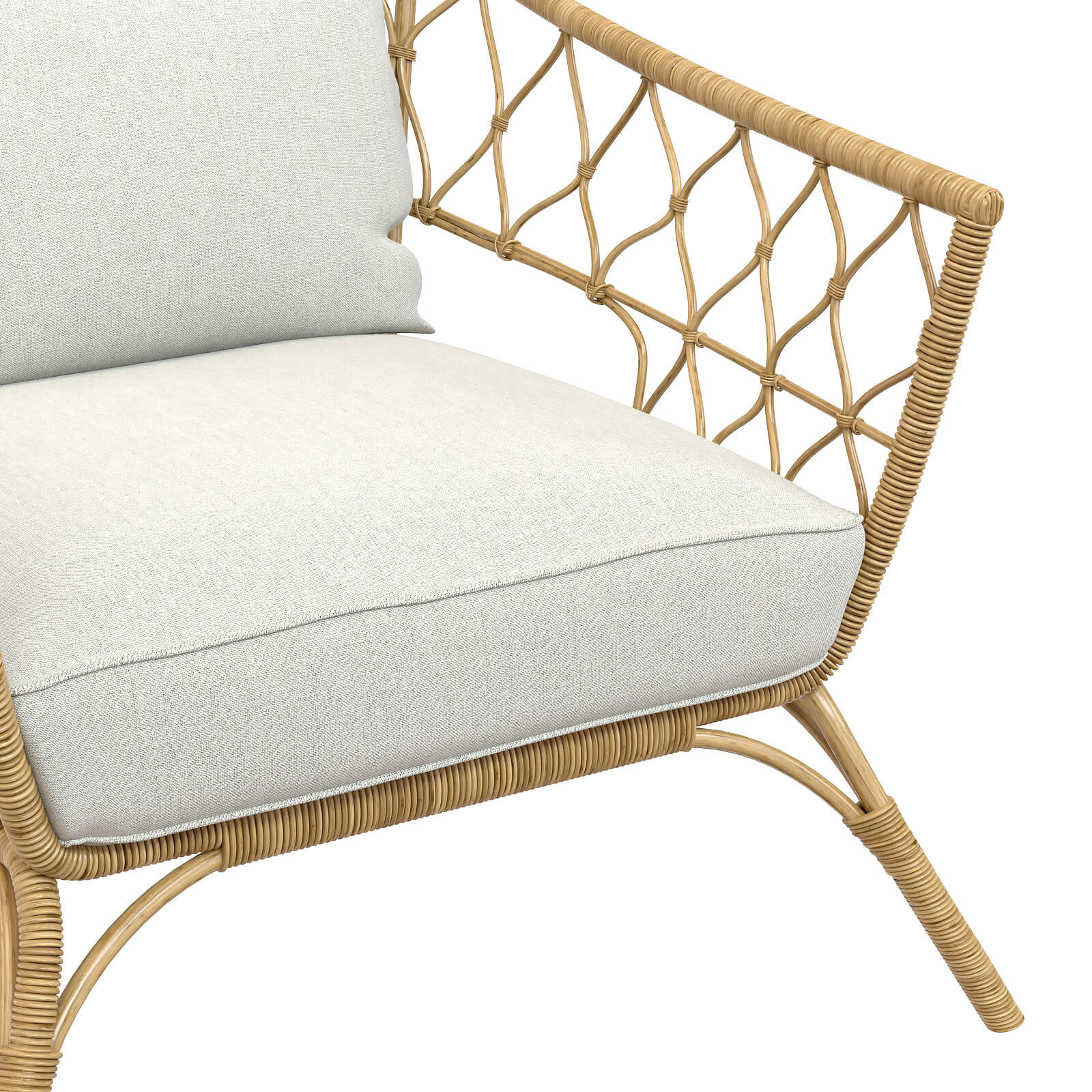 Rattan Chair IKEA Stockholm with Pillow 3D Model by artpolka