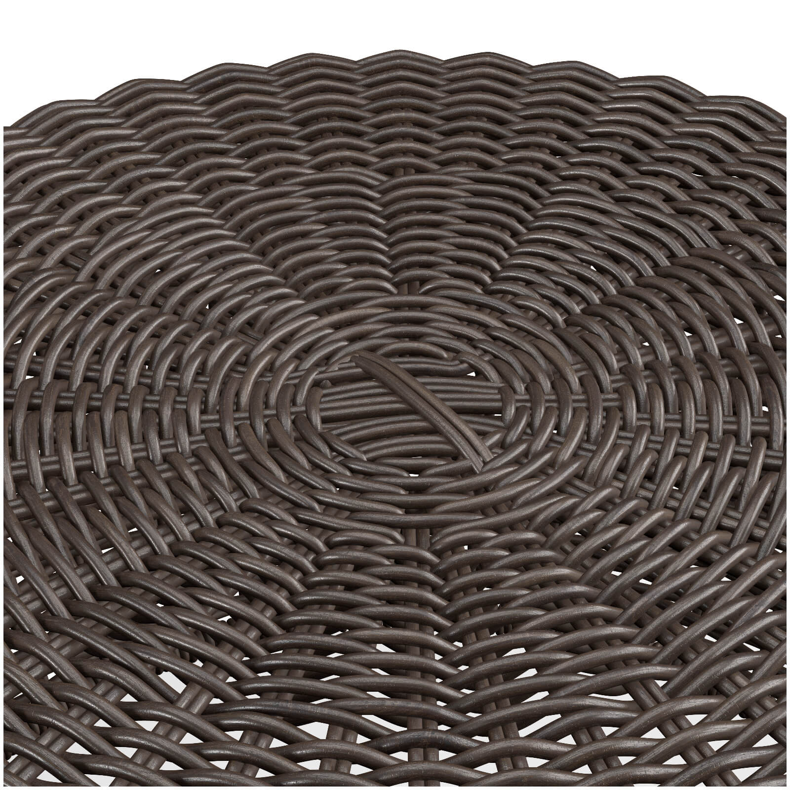 Resin Wicker Footstool Ottoman 3D Model by artpolka