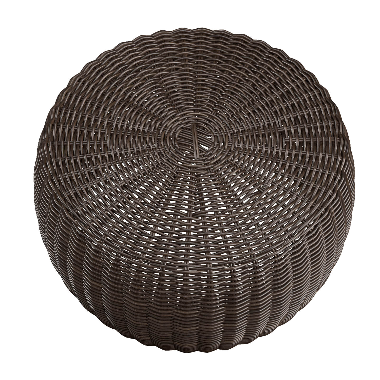 Resin Wicker Footstool Ottoman 3D Model by artpolka