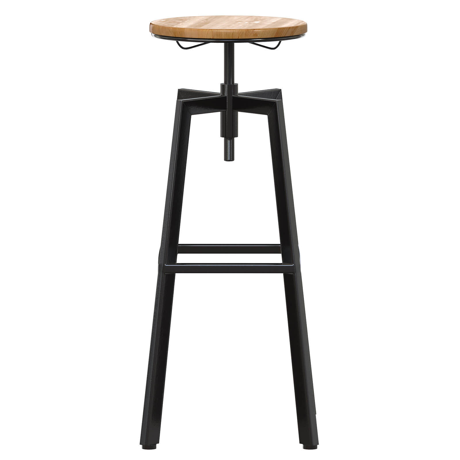 Wooden and Metal Swivel Stool Zara Home 3D Model by artpolka
