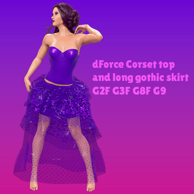 dForce G8F Corset Top and Long Gothic Skirt by artshock