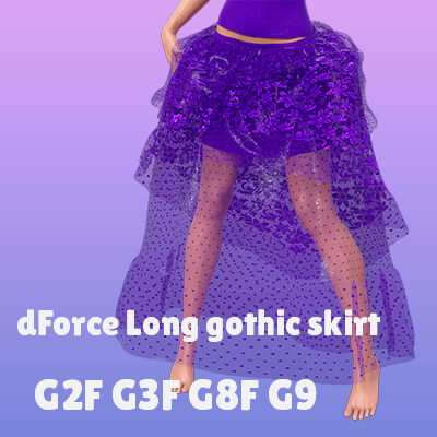 dForce G2F G3F G8F G9 Long Gothic Skirt