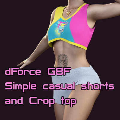 dForce G8F Simple Casual Shorts and Crop Top