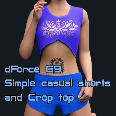 dForce G9 Simple Casual Shorts and Crop Top