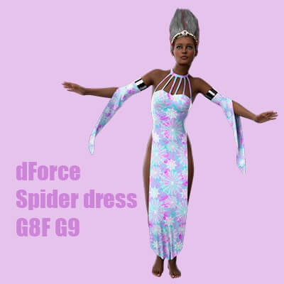 dForce Spider Dress G8F G9 and Tattoos by artshock