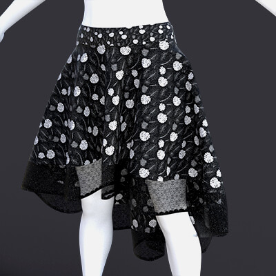 Free Floral Materials for G8F Asymmetric Skirt