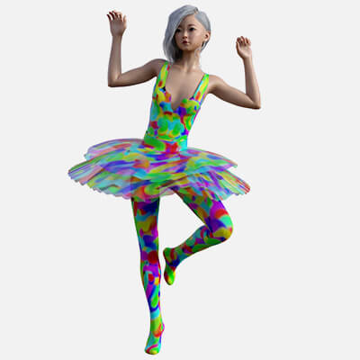 Free G8F dForce Dance Training Suit Rainbow Mat