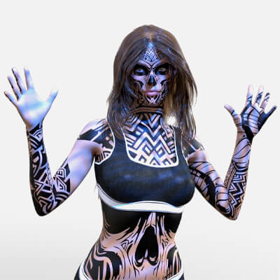 Free G8F Full Body Skull Tattoo by artshock