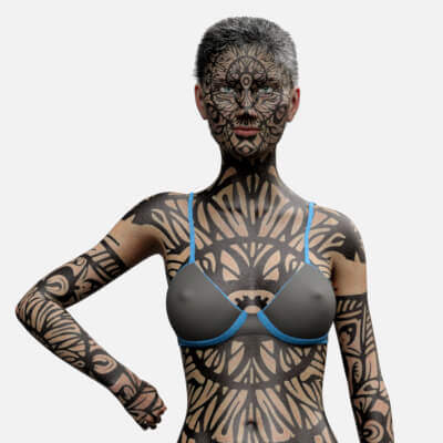 Free G8F Round Lace Tattoo Full Body