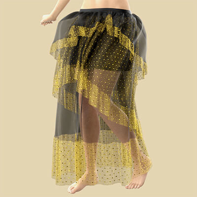 Free Glittering Dots and Mesh dForce Long Gothic Skirt
