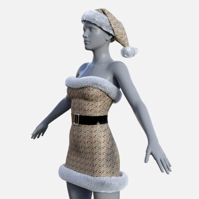 Free Materials for dForce G8F Christmas Dress
