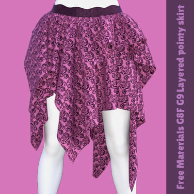 Free Materials G8F G9 Layered Pointy Skirt