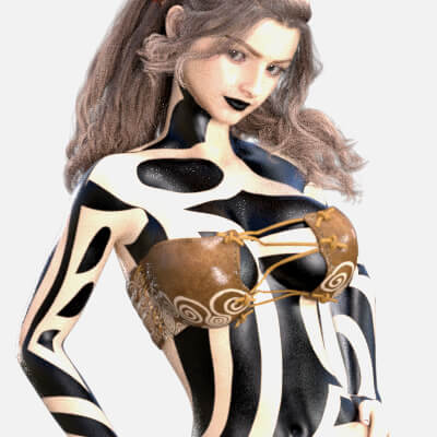 Free Swirl Tribal Body Art