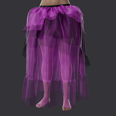 Free Two-Color Material Presets for dForce Long Gothic Skirt