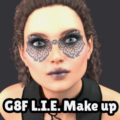G8F Face Tattoo and Glitter Makeup