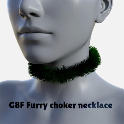 G8F Furry Choker Necklace