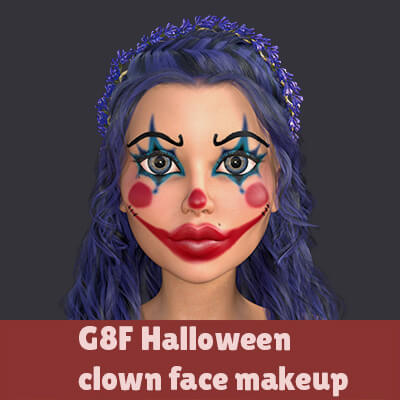 G8F Halloween Clown Face Makeup