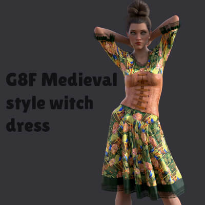 G8F Medieval Style Witch Dress
