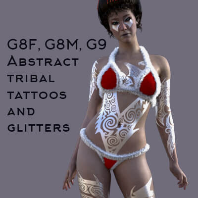 G8M G8F G9 Abstract Tribal Tattoos and Glitters