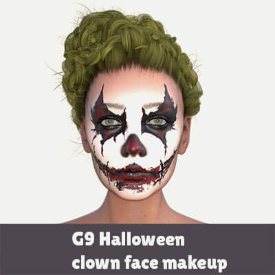G9 Halloween Clown Face Makeup