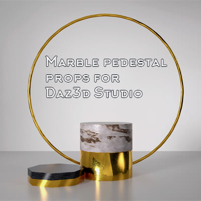 Marble Pedestal Props and Shaders for DAZ3D
