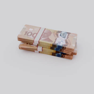 Canadian 100 Dollar CAD Currency - 3D Model by Arupsaha