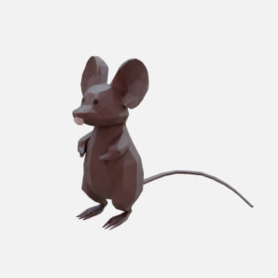Mouse Low Poly - 3D Model by Arupsaha