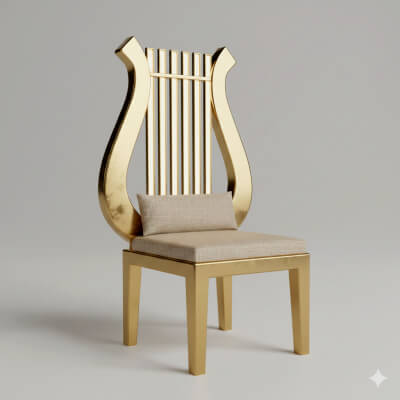 Metal Chair in a Shape of Musician Instrument - 3D Model by arwamoahmed