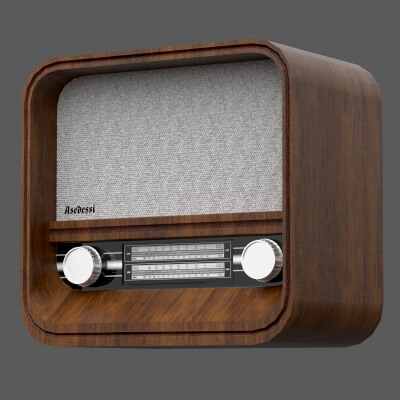 Wooden Radio Without Cable - Free 3D Model by asedessi