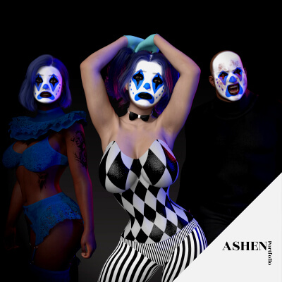 Blue Clown Makeup for G9 by AshenPortfolio