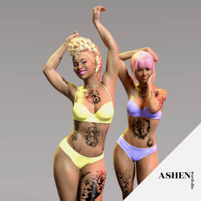 Chick Me Out Tattoo Pack for Genesis 8