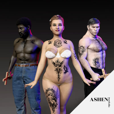 Faith Hope Redemption Tattoo Pack for Genesis 8