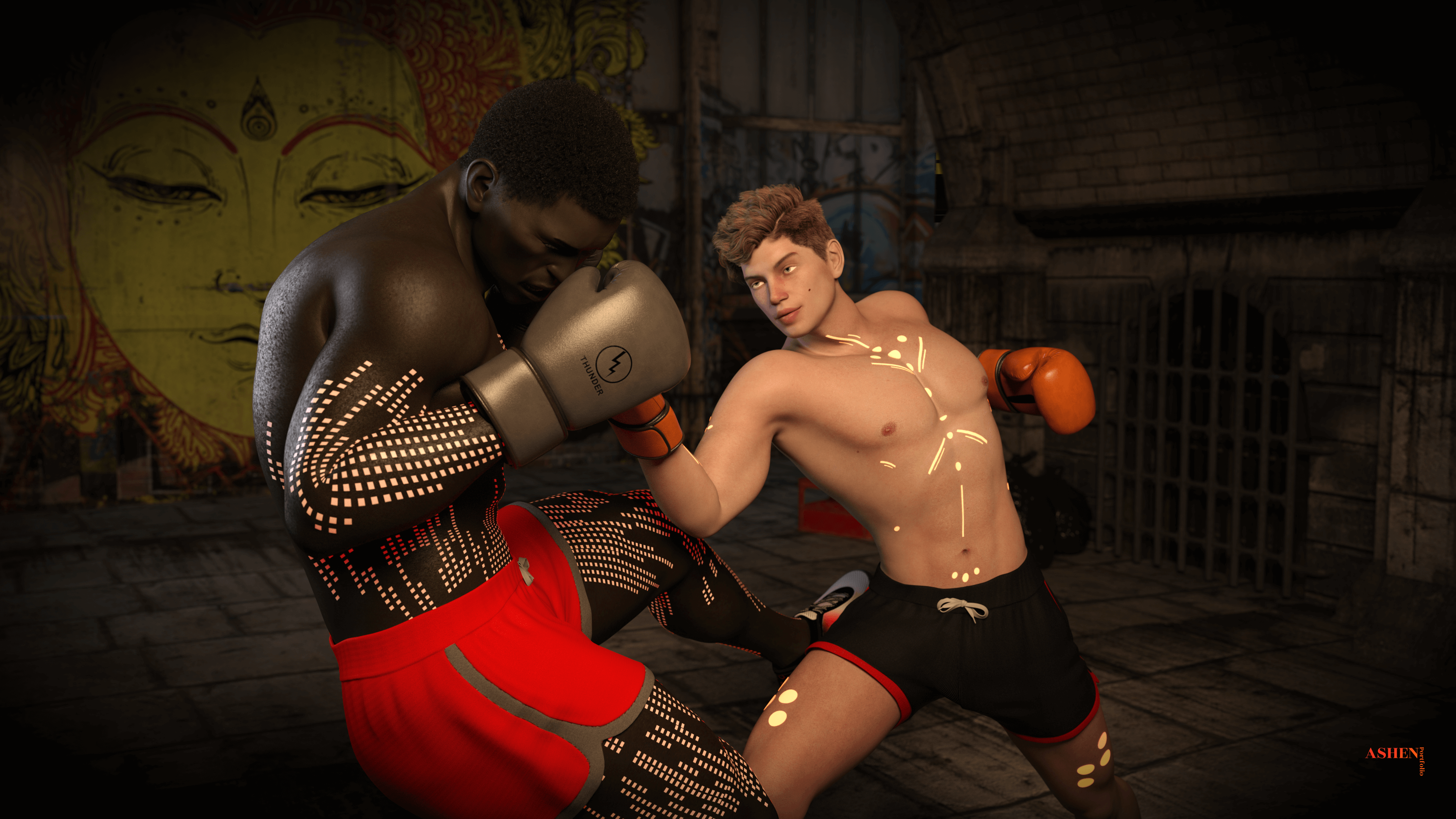 Fighting Renders Fight! 3D Render, Digital Art by AshenPortfolio