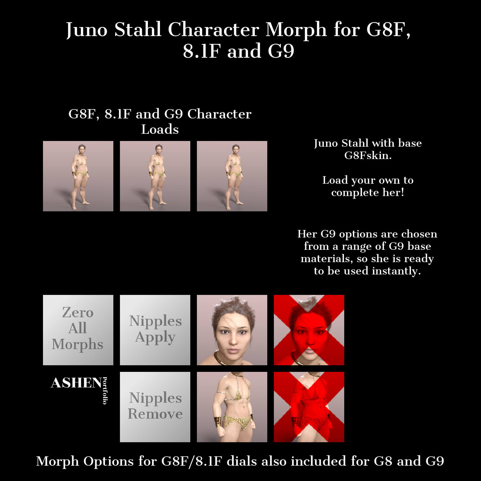 Juno Stahl Character Morph for G8F, 8.1F and G9