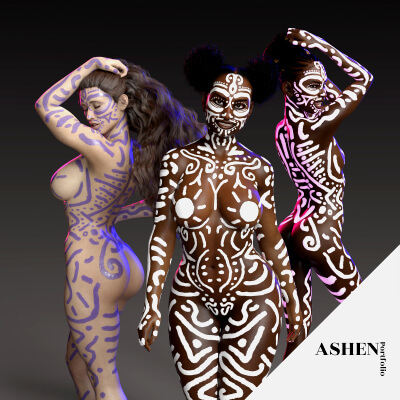 Summer Bodypaint for G8F by AshenPortfolio