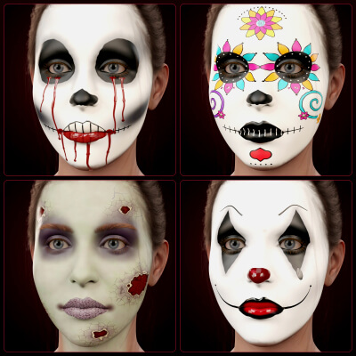 Halloween FX Makeup and Blood for Genesis 9 and 8 Female by audrey12