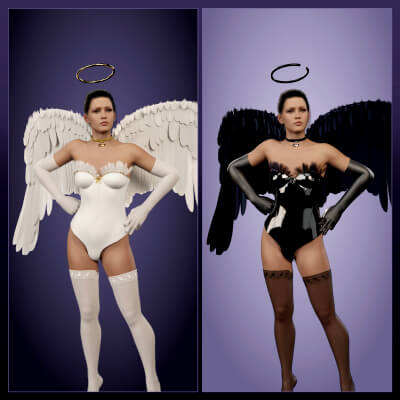 Sexy Angel Costume for Genesis 9 and Genesis 8 Female