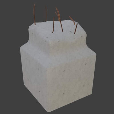 Damaged Concrete Stump