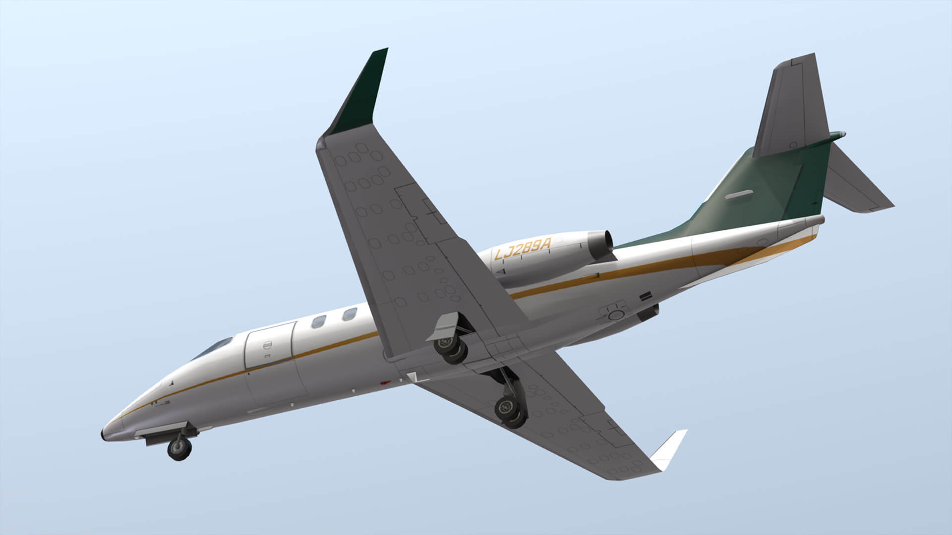 Learjet 28 Business Jet 3D Model by Autoflex