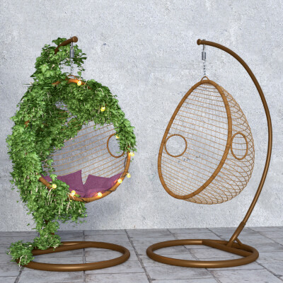 Swing Chair With Ivy Pillow and Fairy Lights for DAZ Studio by avadagra