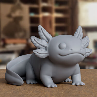 Stylized Cute Axolotl Statue 3D Print Model by avijeet388