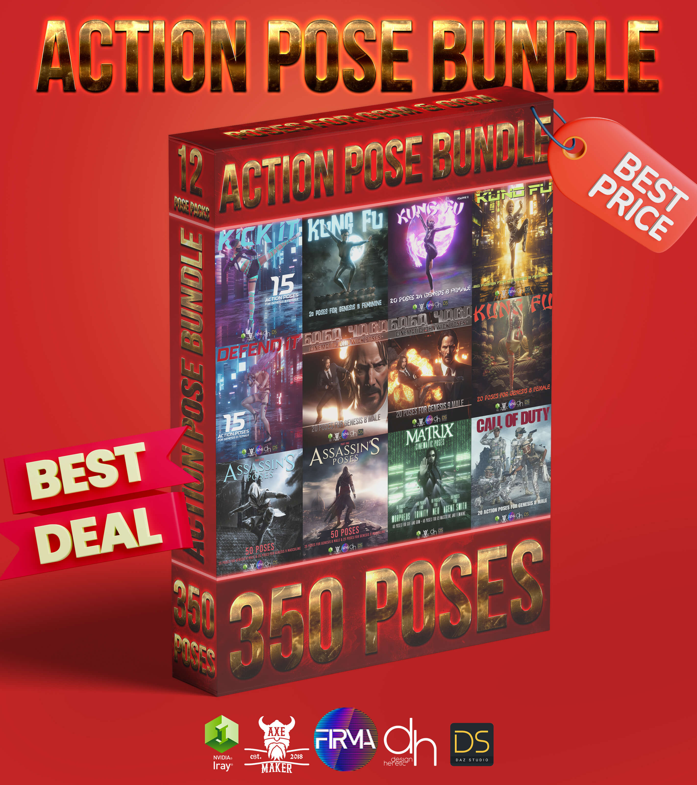 Action Pose - Bundle Daz Content by Axe Maker