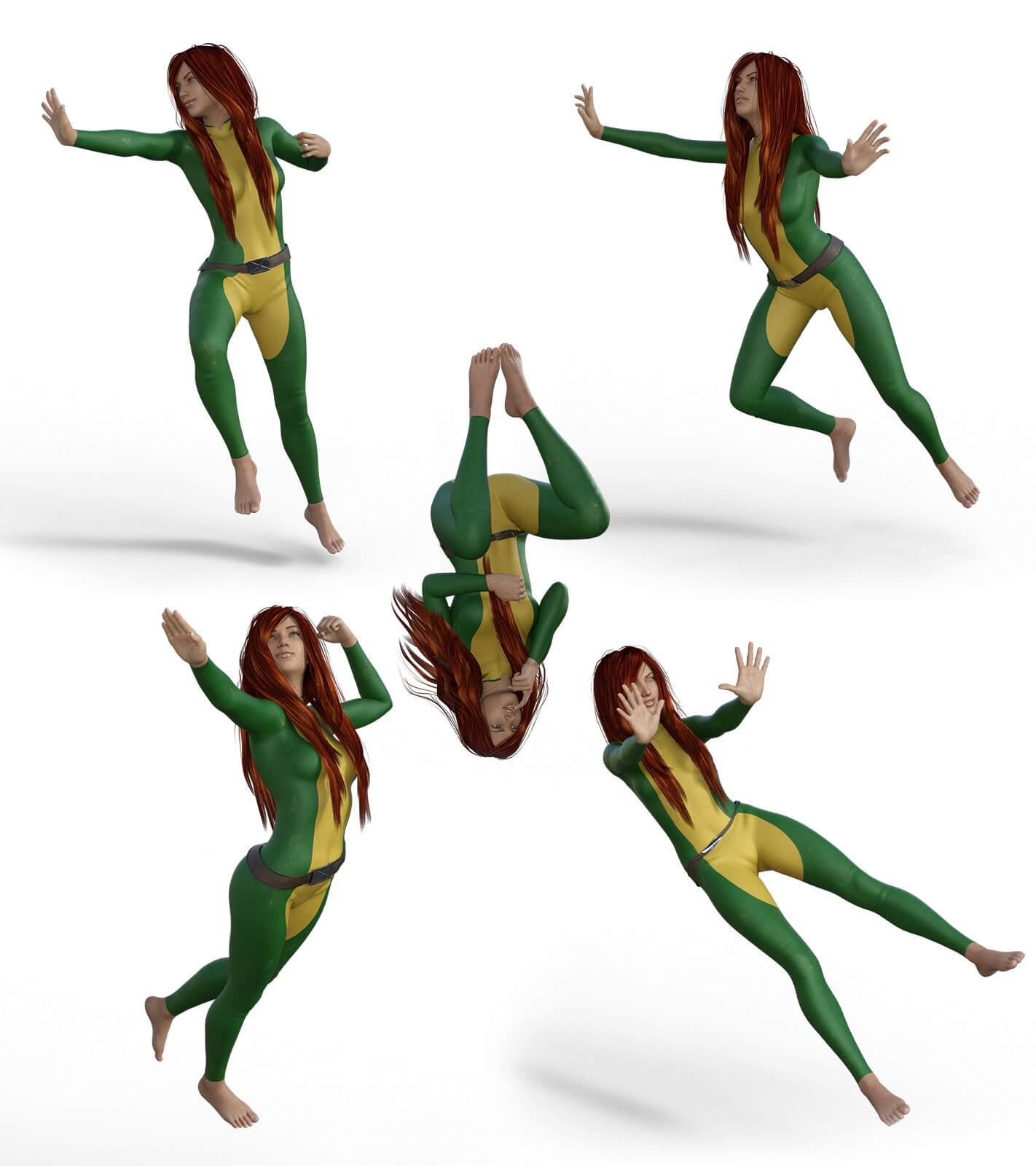 Cinematic Superhero Poses Female Bonus Pack Daz Content by Axe