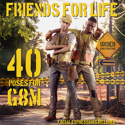 Friends for Life Poses for Genesis 8 Figures